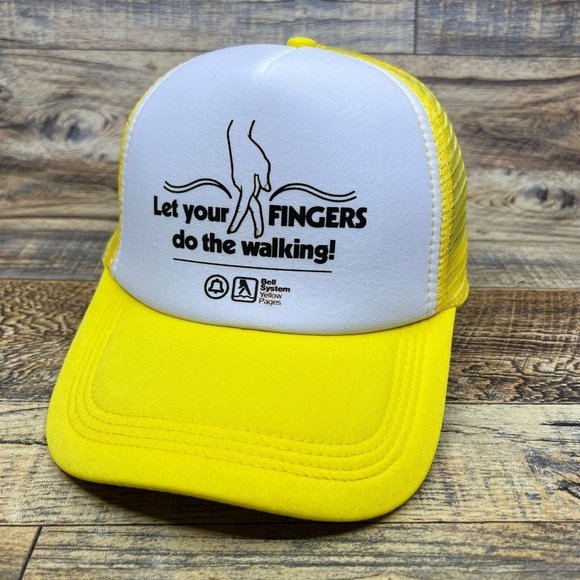 Unbranded Other - Bell Systems Yellow Pages Mens Trucker Hat Yellow Snapback 60s Advertisement Cap